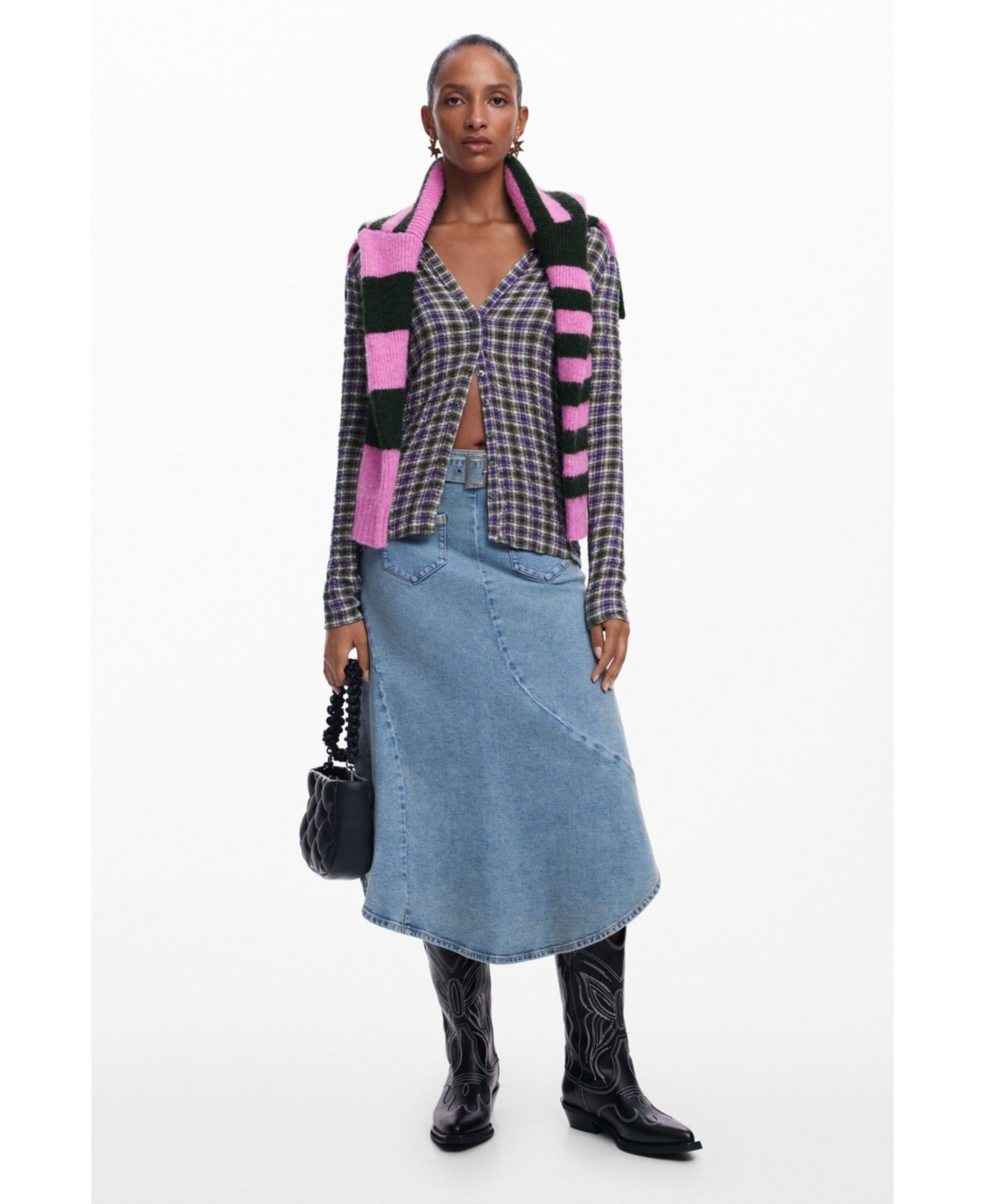 Desigual Women's Asymmetric denim skirt