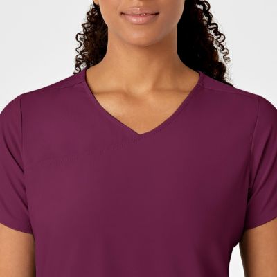 Women's W123 Y-Neck Wrap Scrub Top