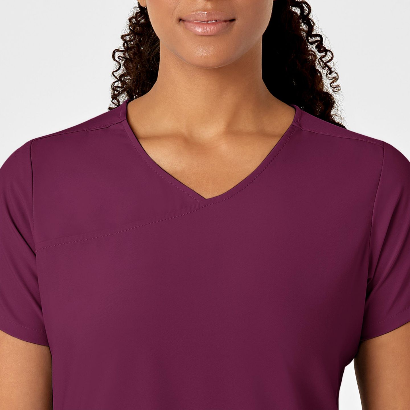 Женский топ Wink Plus Size W123 Y-Neck Wrap Scrub, цвет: Винный — фото 4