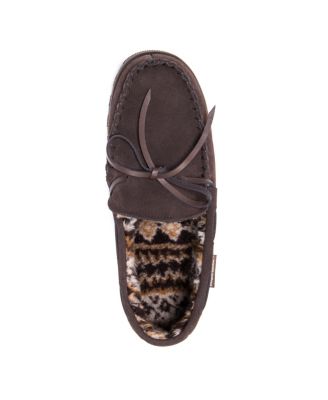 Men's Paul Printed Berber Suede Moccasin Slippers Wide