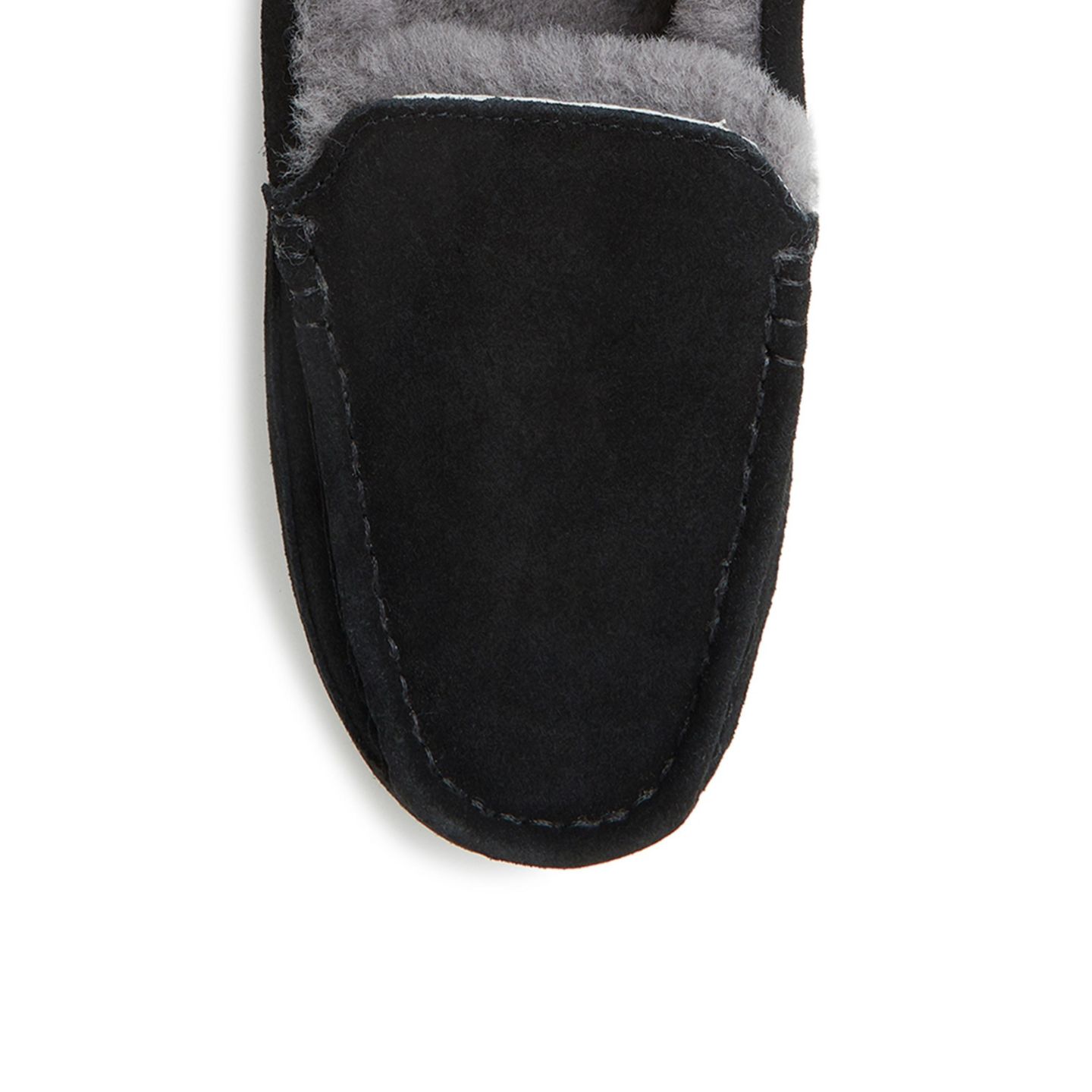 Мужские тапочки Dearfoams Melbourne Genuine Shearling Moccasin Slipper, цвет: Чёрный — фото 5