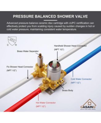 10 Inch Wall Mounted Square Shower System Set with Handheld Spray