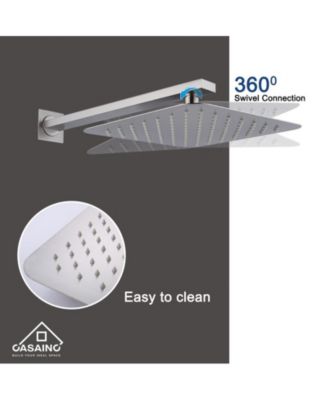 10 Inch Wall Mounted Square Shower System Set with Handheld Spray