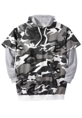 Big & Tall by KingSize Thermal-Lined Layered Look Hoodie