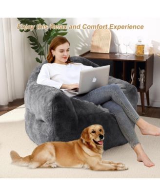 Giant Bean Bag Chair, 51" Bean Bag Couch with Armrests