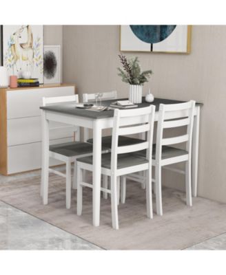 5-Piece Wooden Dining Set with Rectangular Table and 4 Chairs