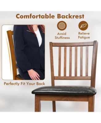 2-Piece Bar Chair Set Counter Height Bar Stool with Backrest