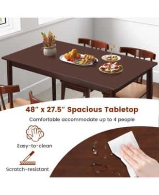 48 Inches Mid Century Dining Table for 4 with Rubber Wood Legs