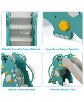 4-in-1 Kids Climber Slide Play Set with Basketball Hoop