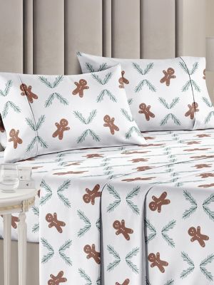 Christmas 4 Piece Microfiber Sheet Set (Queen / Trees 2)