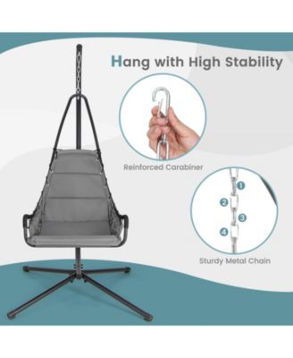Hanging Chair with Stand and Extra Large Padded Seat