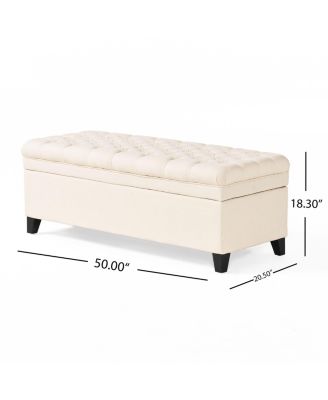 Button-Tufted Storage Ottoman with Soft-Close Lid, Storage for Bedroom, Living Room, Entryway