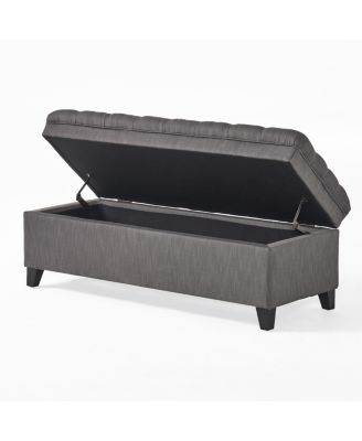 Button-Tufted Storage Ottoman with Soft-Close Lid, Storage for Bedroom, Living Room, Entryway