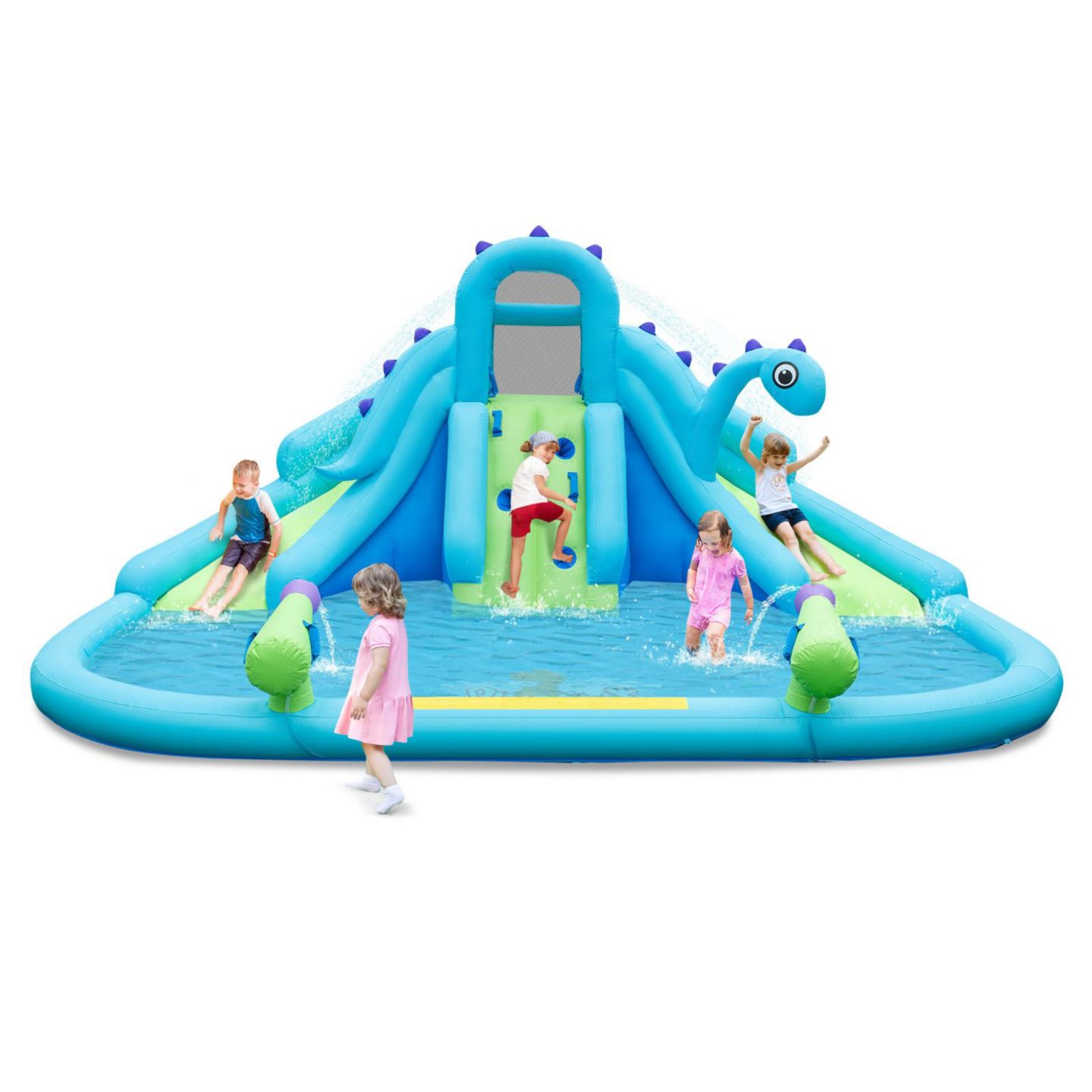 Детские игрушки GOUUN Kids Inflatable Water Slide Ages 3+ with Dual Slides and Splash Pool, цвет: Синий — фото 1