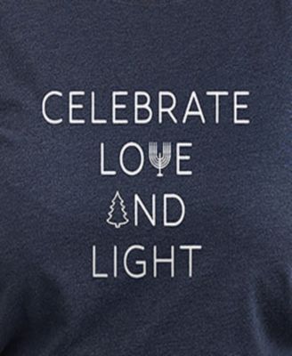 Plus Size Trendy Celebrate Love and Light Graphic Pullover Top