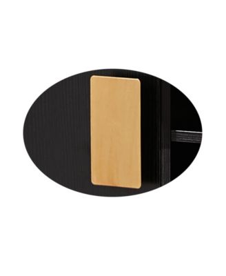 - Grant Accent Cabinet Side End Table, Bedside Nightstand for Bedroom Living Room, Black/Gold