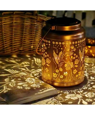 Hummingbird Solar Lantern Outdoor Hanging Waterproof Metal Decor Light Christmas Gifts Yard Patio Porch 2Pack