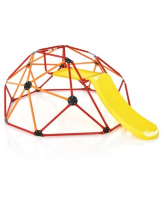 Kids Climbing Dome with Slide and Fabric Cushion for Garden Yard