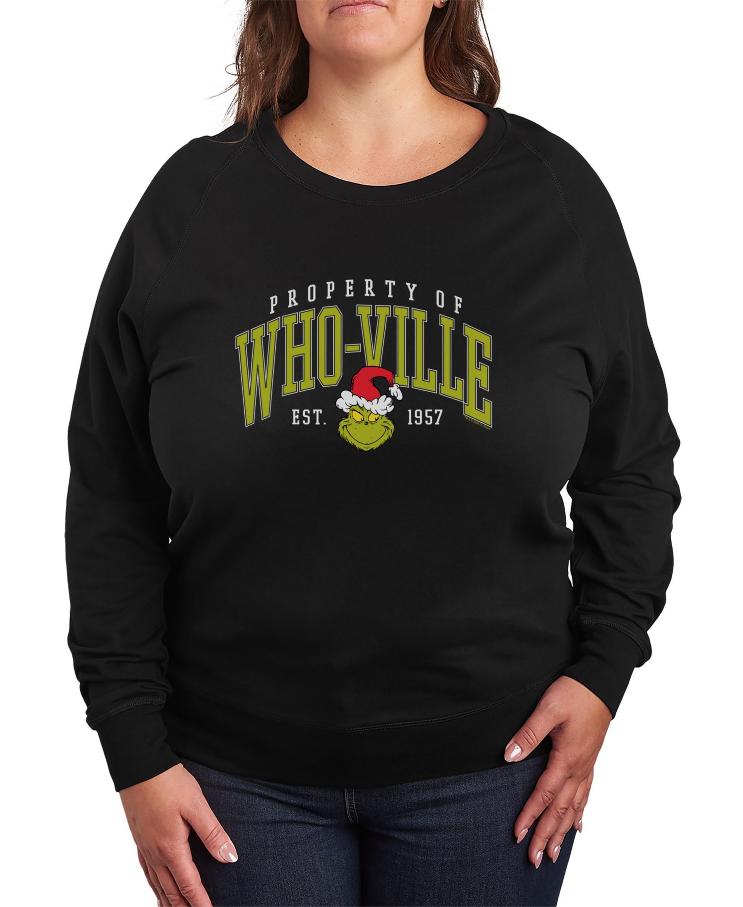 Plus Size Grinch Who-Ville Graphic Pullover Top