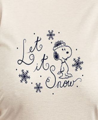 Plus Size Peanuts Let It Snow Graphic Pullover Top