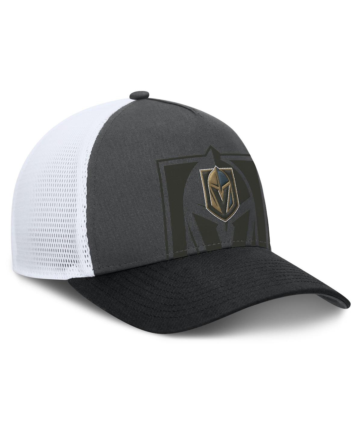 Fanatics Men's Gray/black Vegas Golden Knights Authentic Pro A-frame Rink Adjustable Hat In Gray,black
