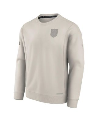 Men's Cream Vegas Golden Knights Authentic Pro Road Fleece Pullover Sweatshirt