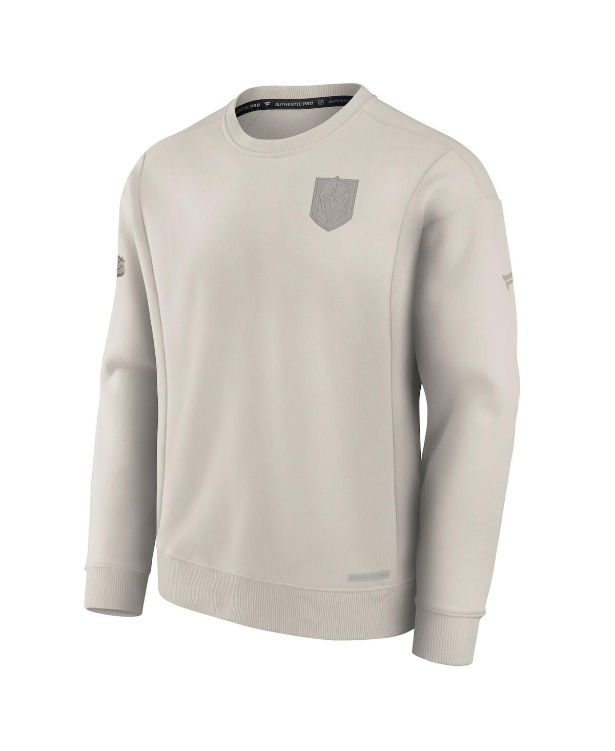 Fanatics Men's Cream Vegas Golden Knights Authentic Pro Road Fleece Pullover Sweatshirt In Cream