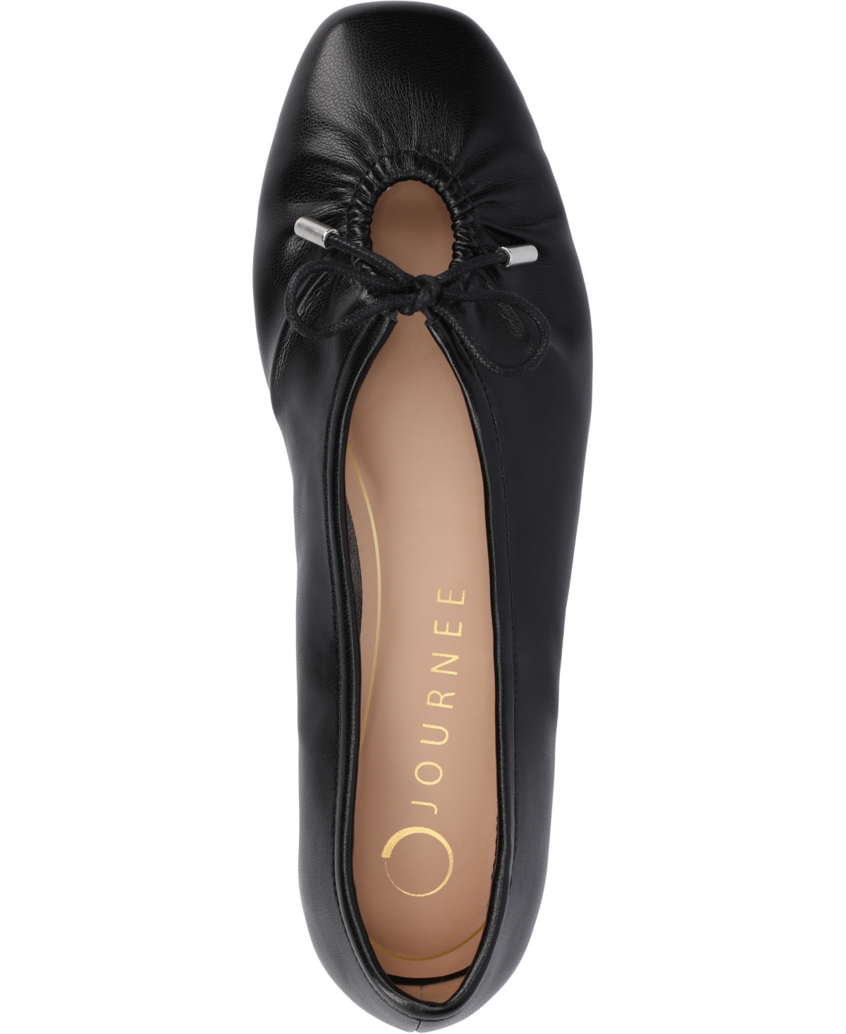 Journee Collection Callee Keyhole Square Toe Flat In Black