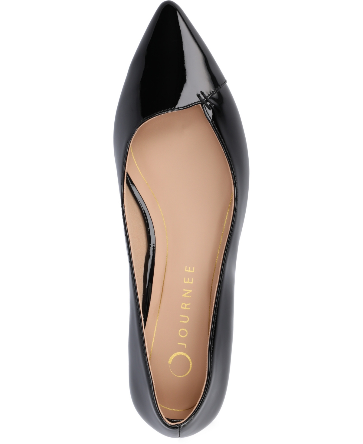 Shop Journee Collection Women's Carmin Pointed Toe Flats In Black Patent