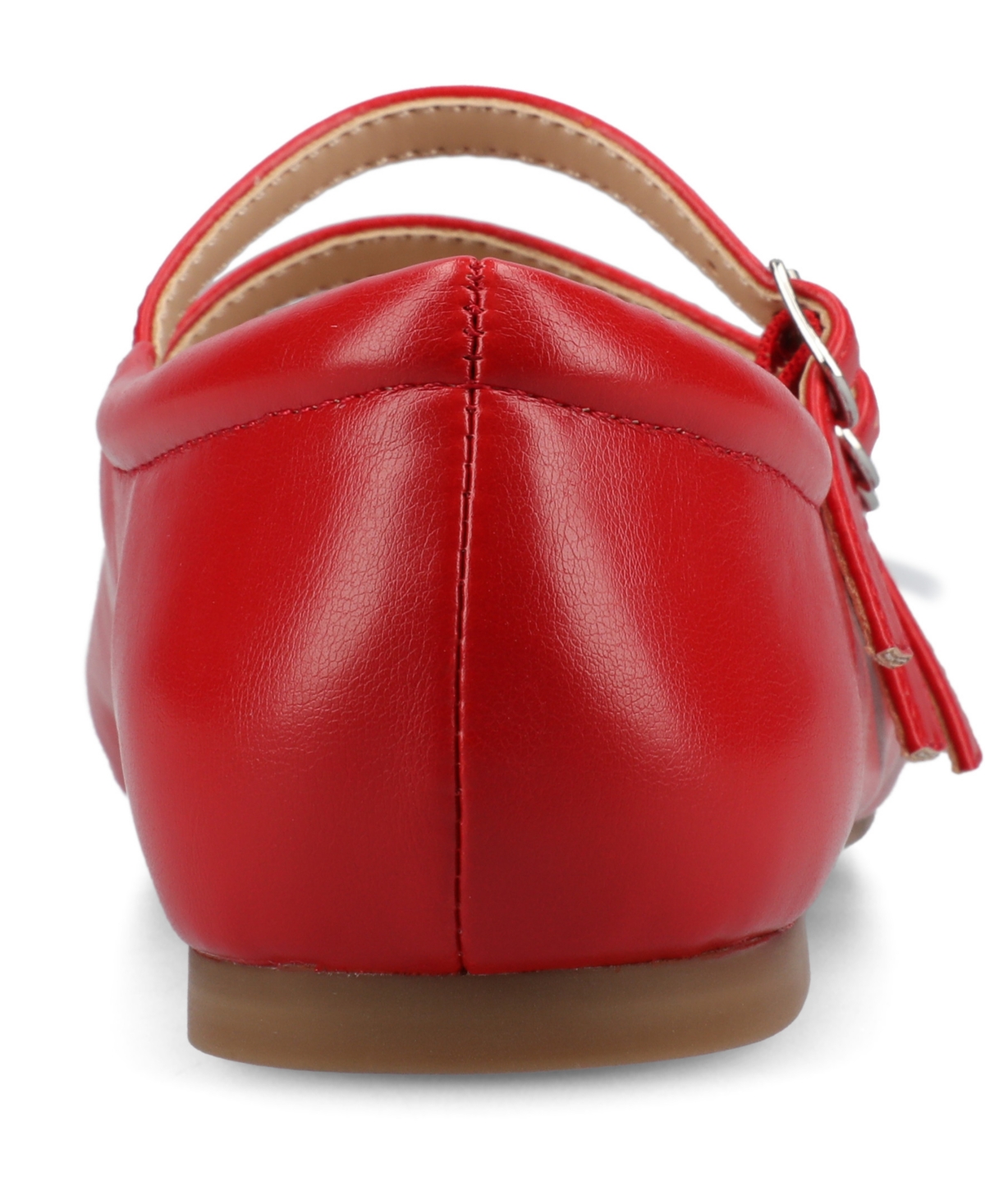 Journee Collection Women's Darlin Multi Strap Mary Jane Square Toe Flats In Red