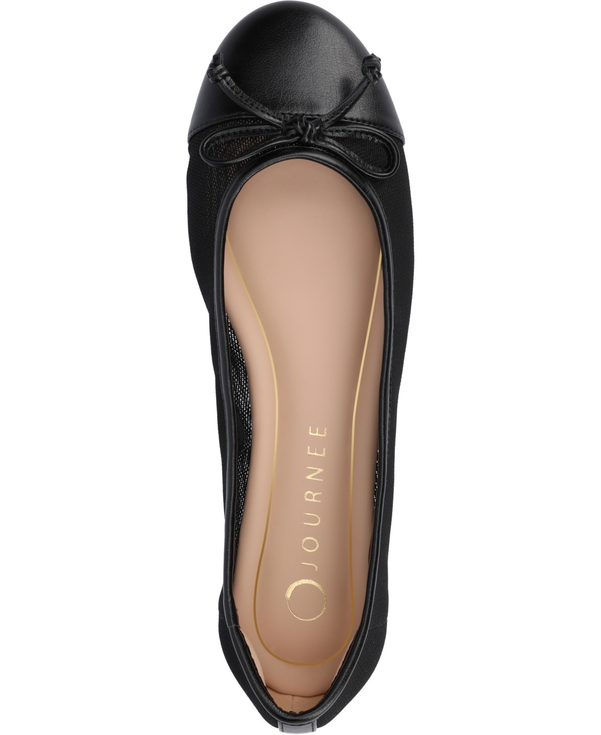 Shop Journee Collection Women's Kaiah Cap Toe Ballet Flats In Black Mesh
