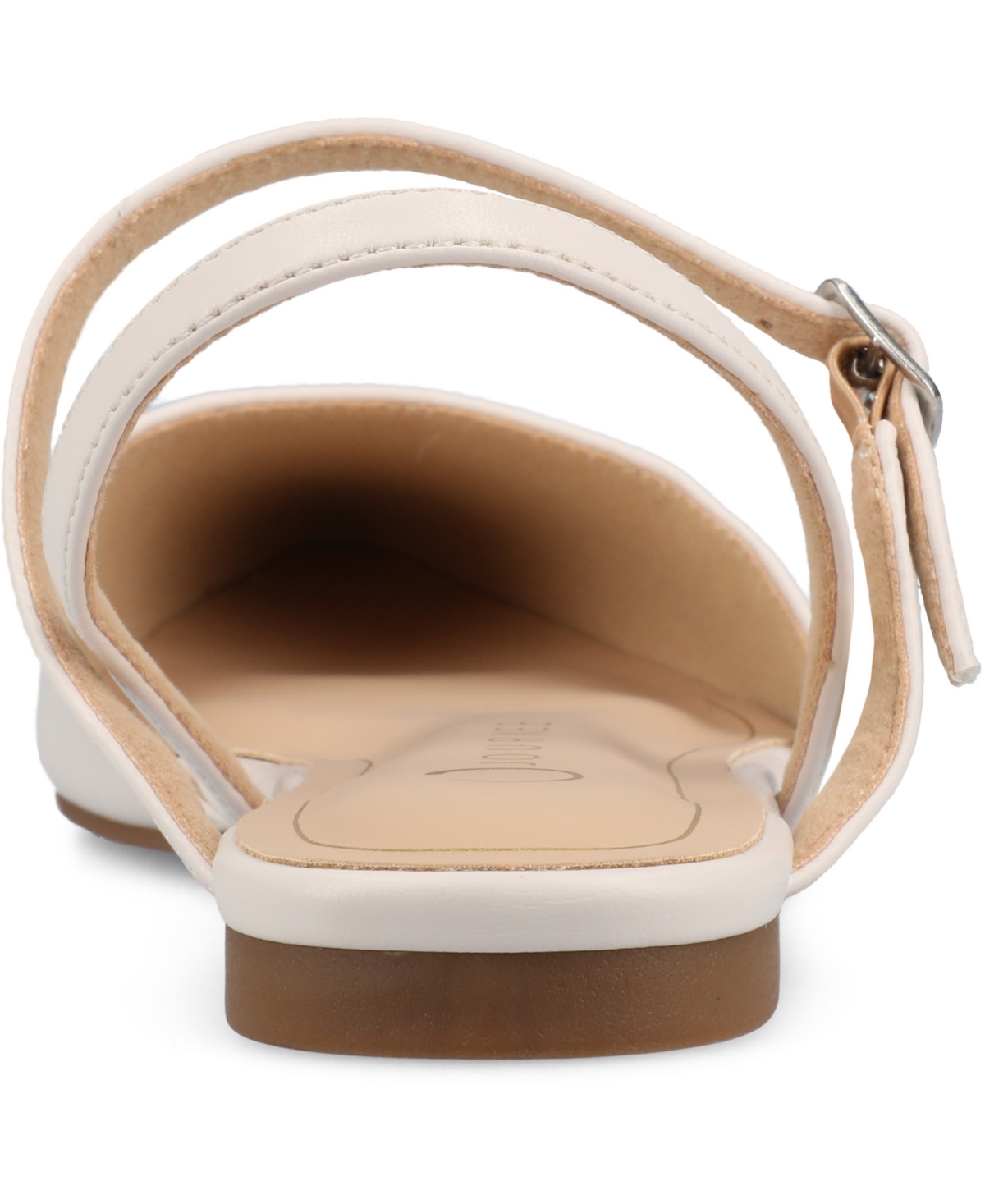Shop Journee Collection Women's Martine Strappy Pointed Toe Flats In Bone