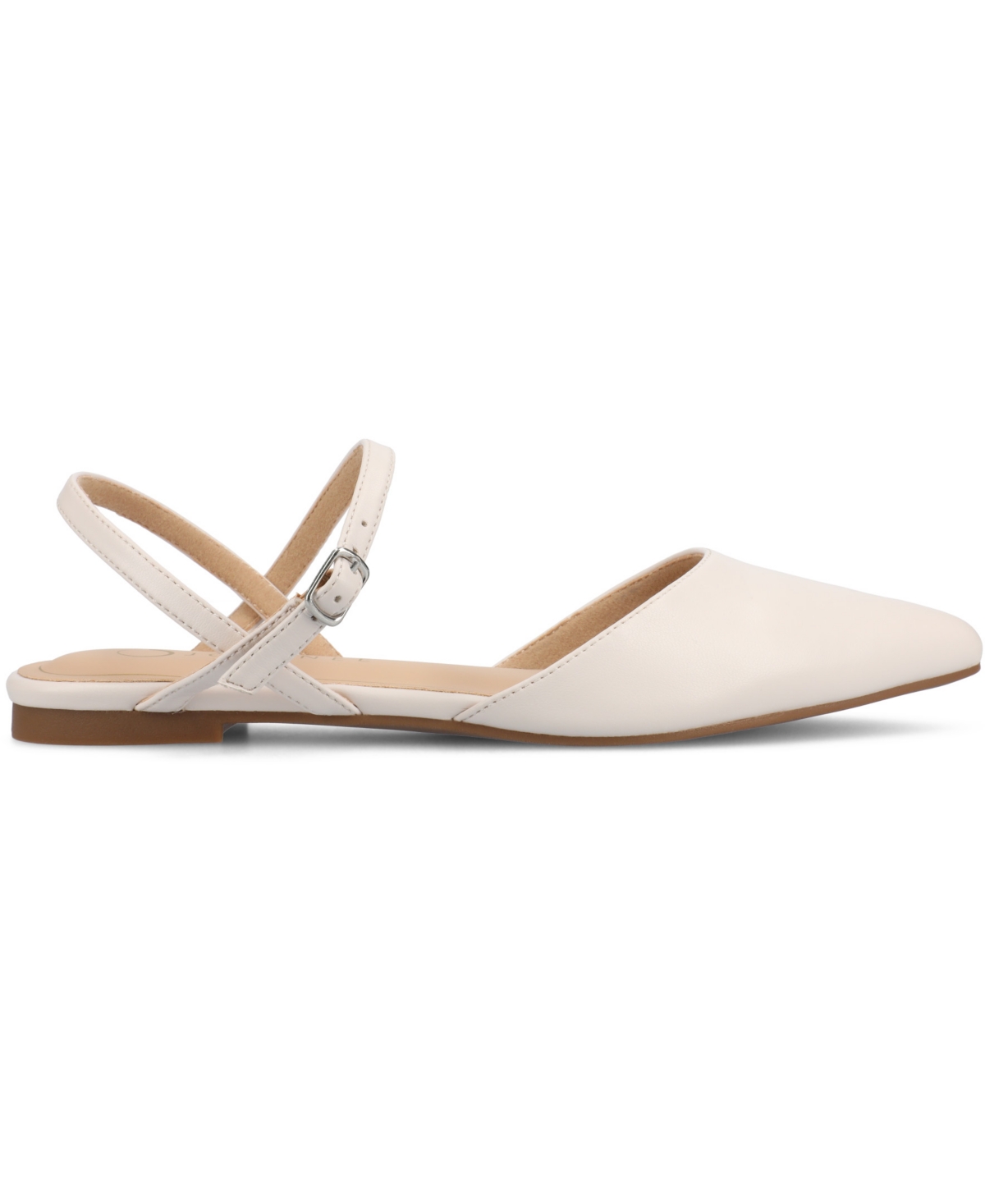 Shop Journee Collection Women's Martine Strappy Pointed Toe Flats In Bone