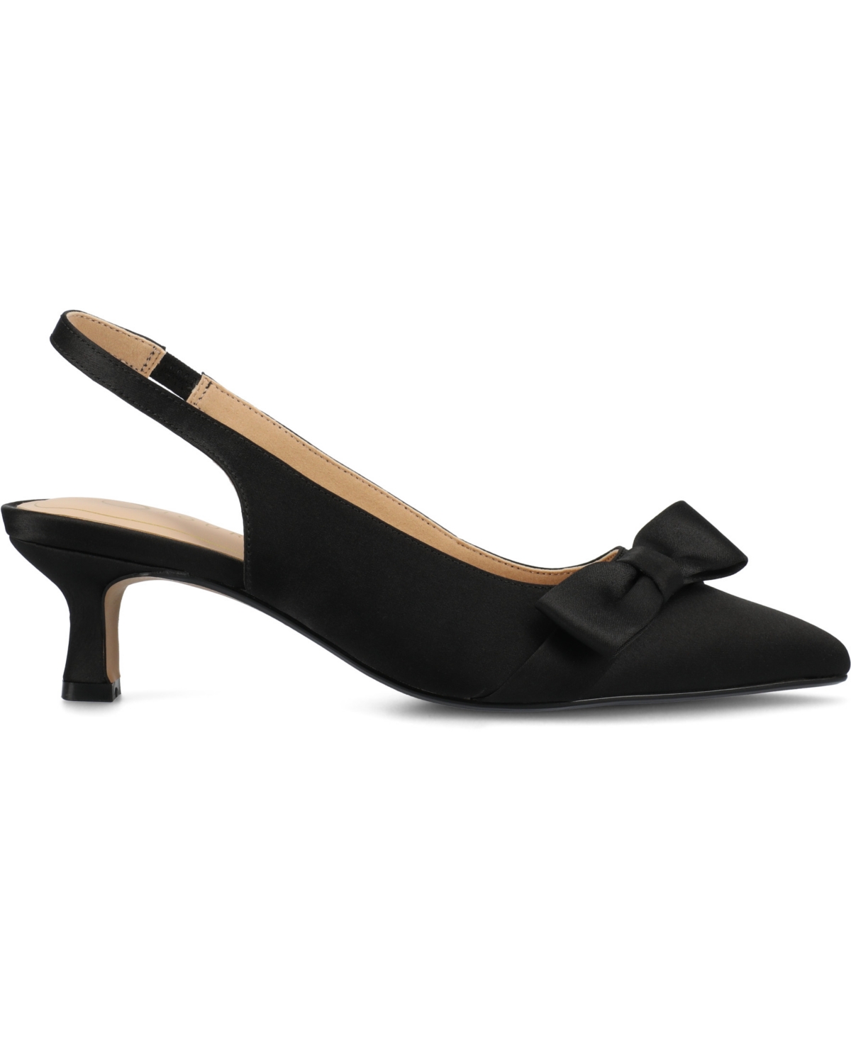 JOURNEE COLLECTION WOMEN'S PALOMA BOW KITTEN HEEL SLINGBACK PUMPS