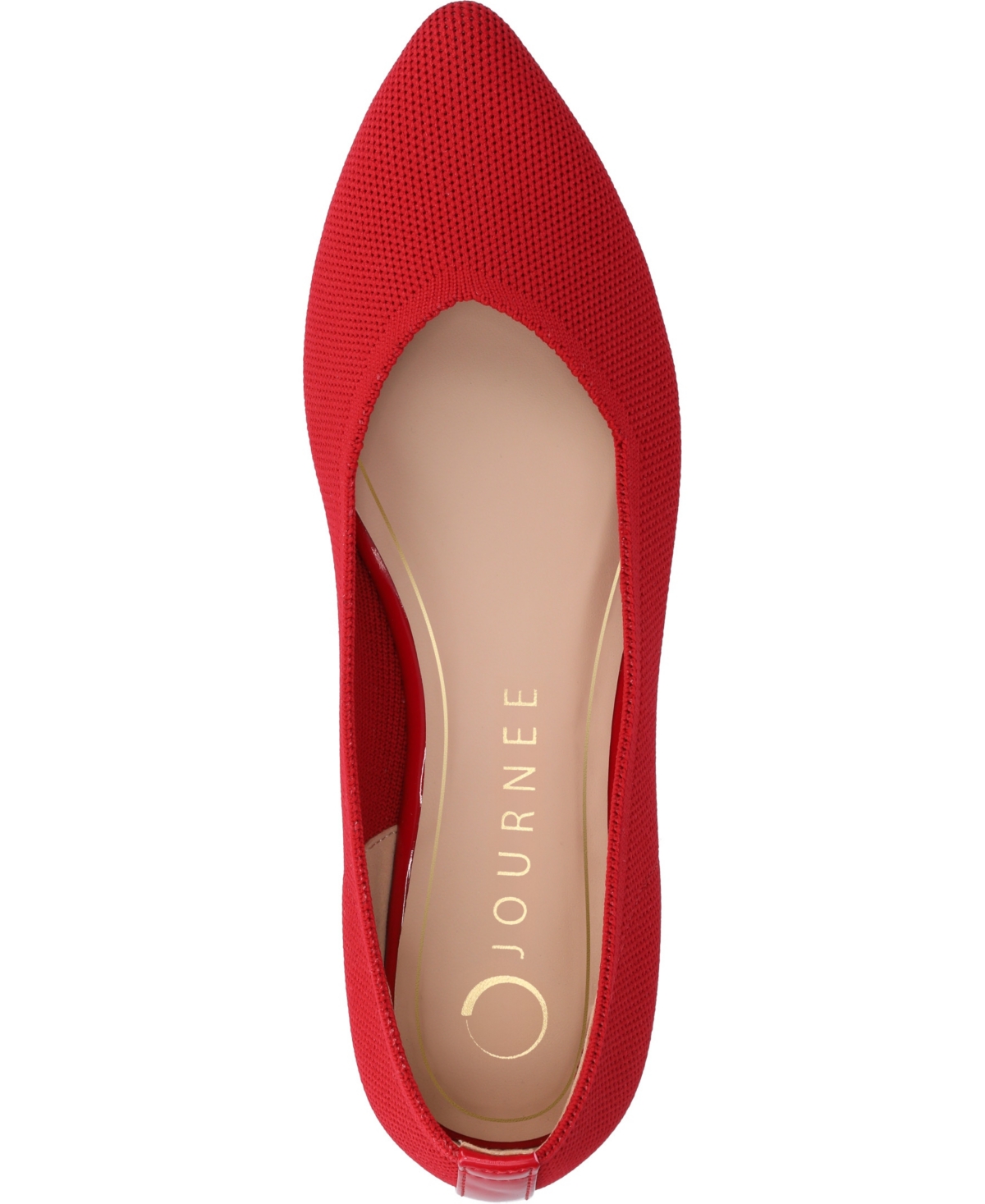 Journee Collection Women's Minnah Knit Pointed Toe Dress Flats In Red