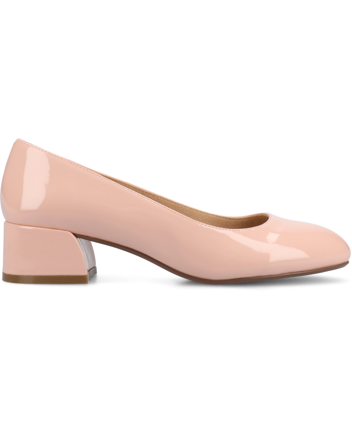 Shop Journee Collection Women's Saarii Round Toe Block Heel Pumps In Pink Patent