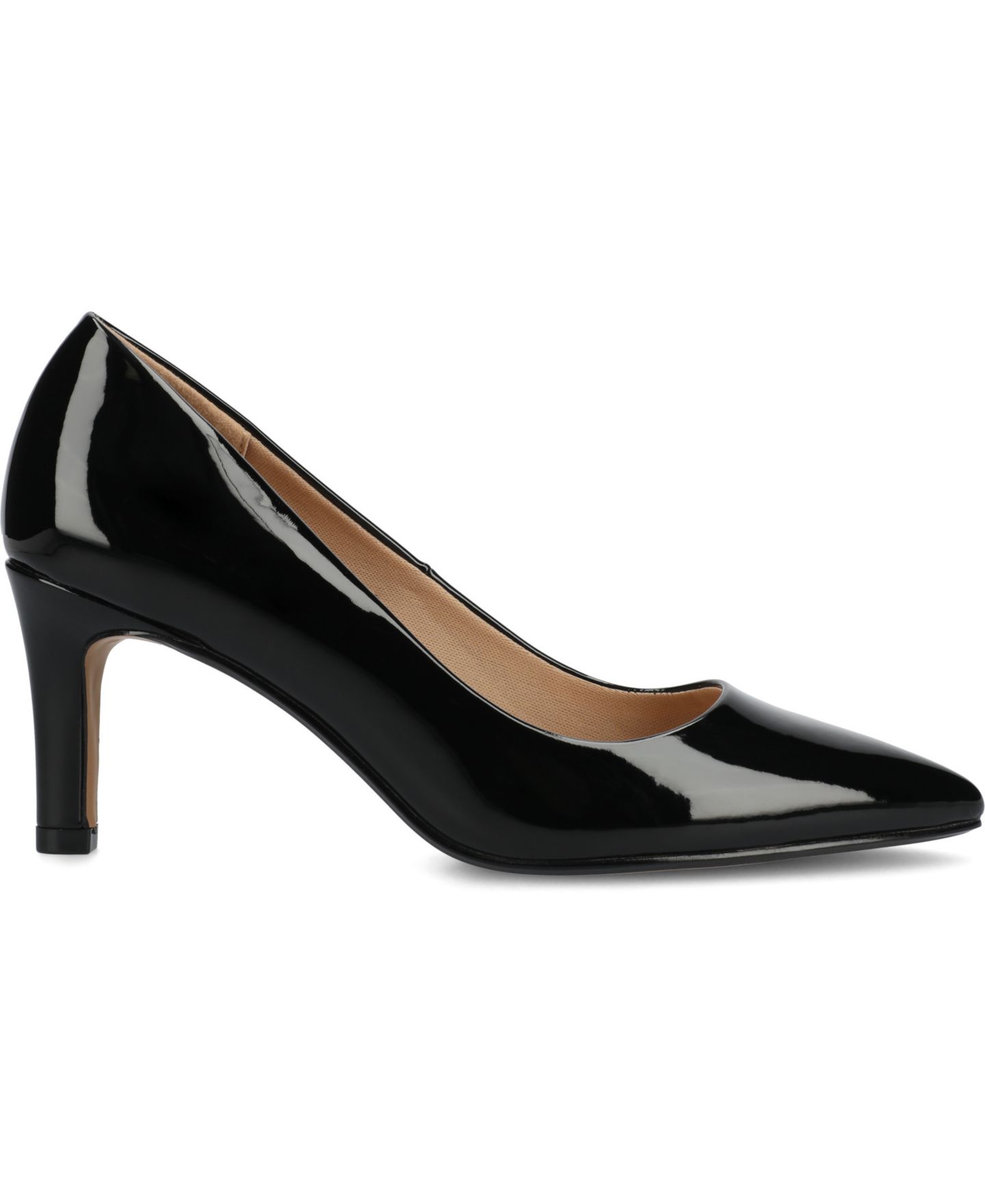 Женские туфли Journee Collection Scylee Pointed Toe Dress Pumps, цвет: Чёрный лаковый — фото 2