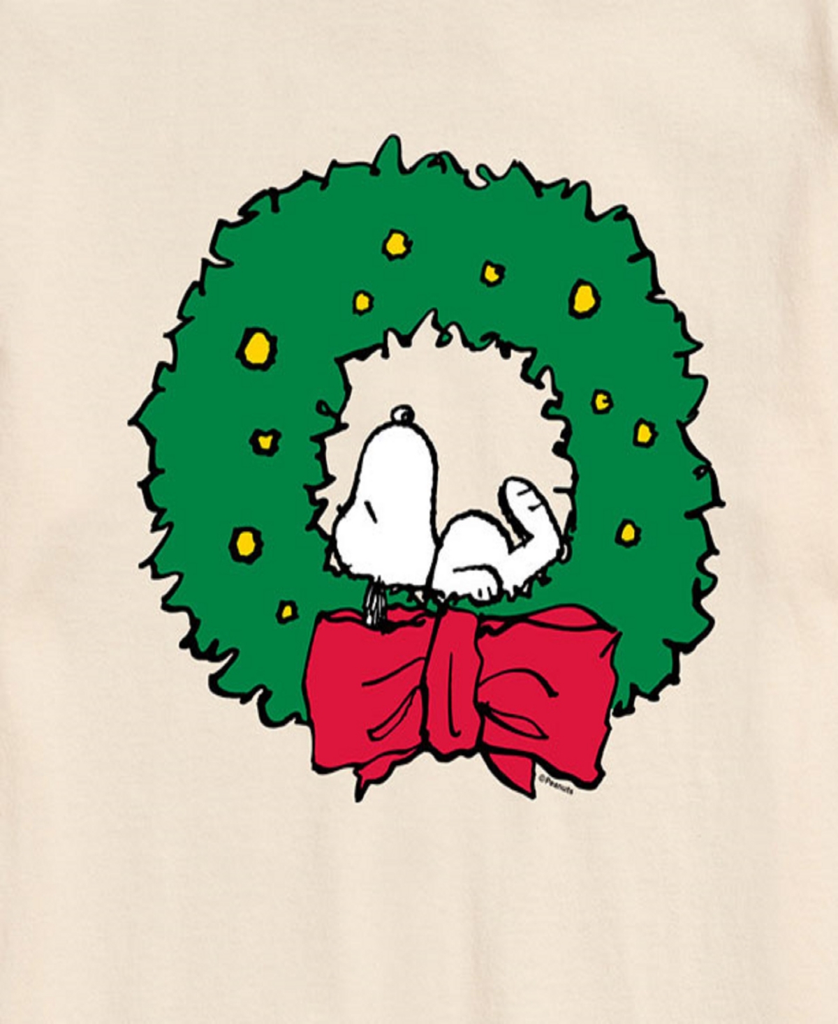 Airwaves Men's Peanuts Snoopy Wreath Short Sleeve Tee In Beige,khaki