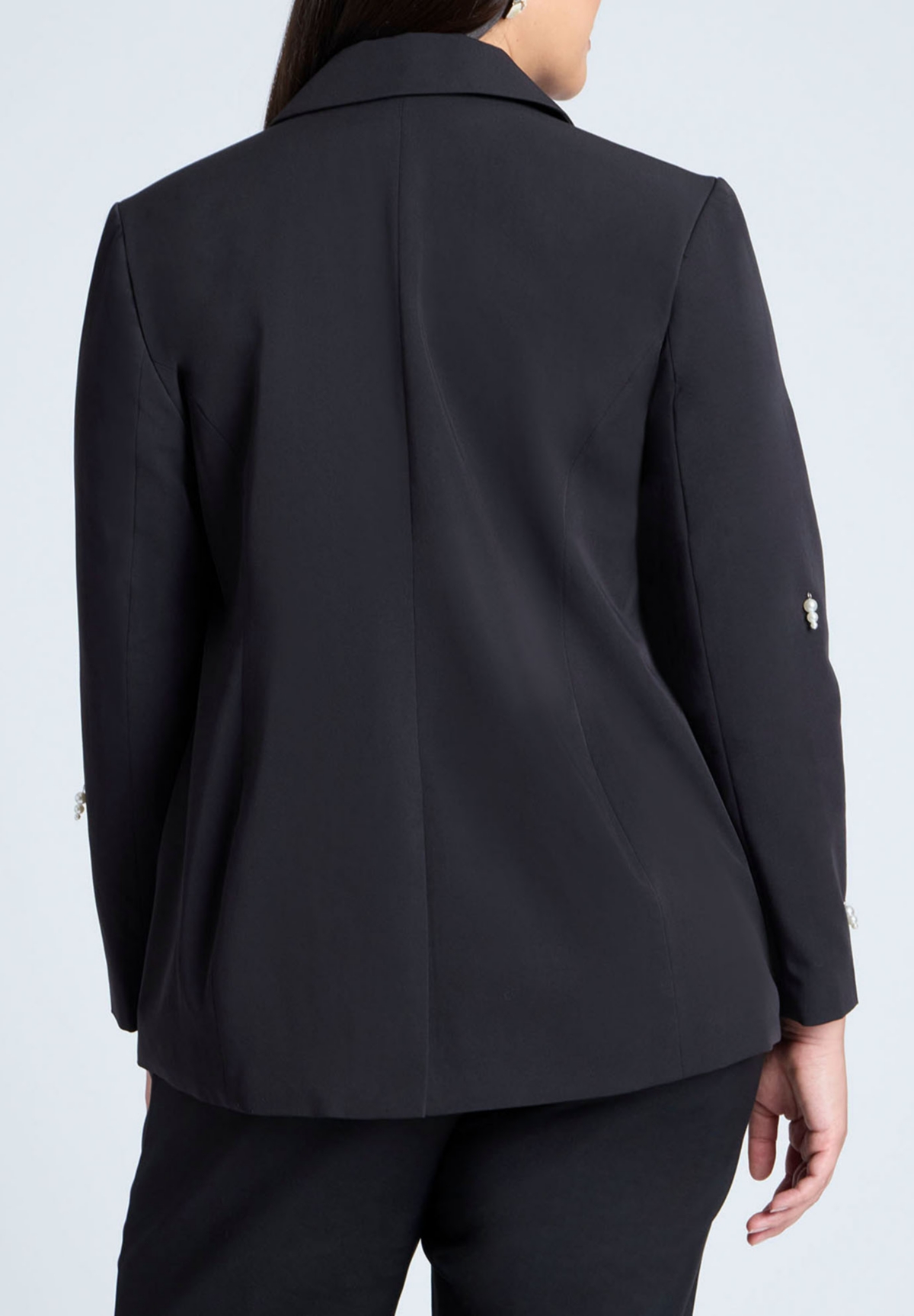 Eloquii Plus Size Pearl Detail Blazer