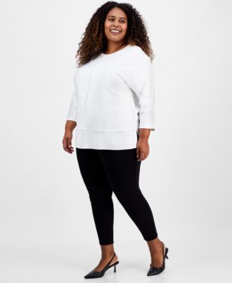 Plus Size Dolman-Sleeve Tunic Top