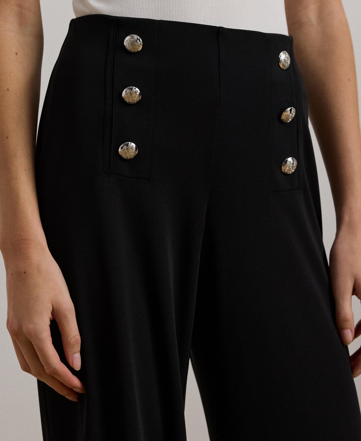 Lauren Ralph Lauren Stretch Jersey Wide-Leg Pants