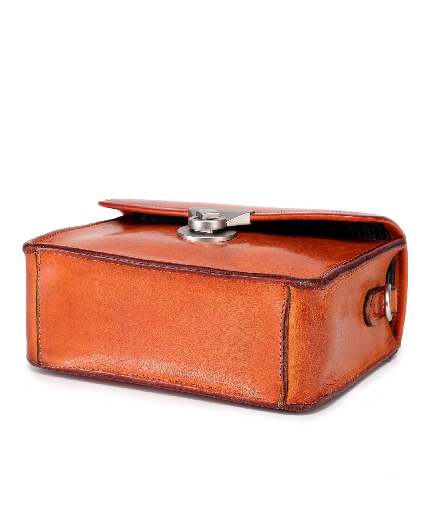 Laurel Mini Leather Convertible Pushlock Crossbody Bag