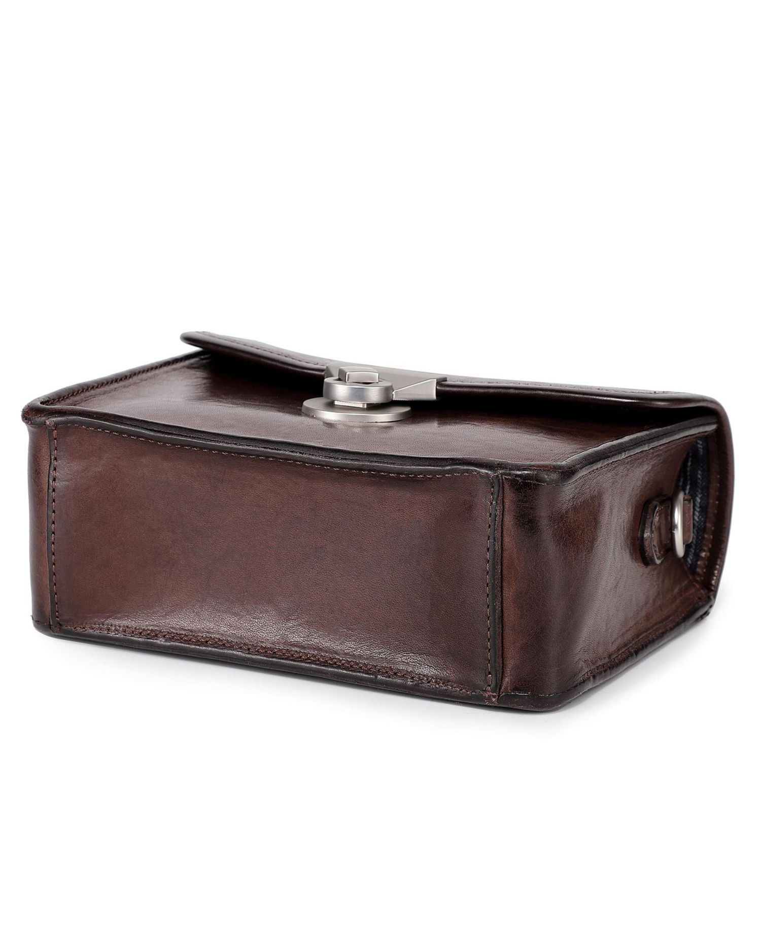 Laurel Mini Leather Convertible Pushlock Crossbody Bag