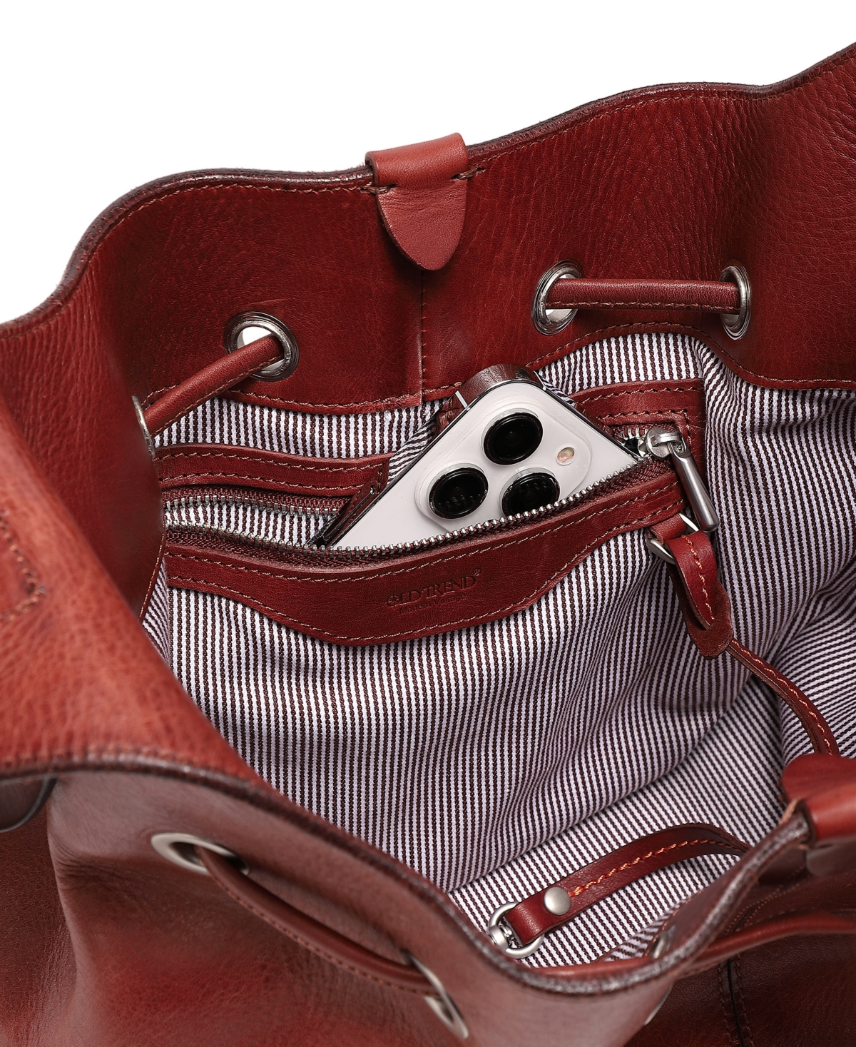 Old Trend Lily Shoulder Bucket Bag In Brown