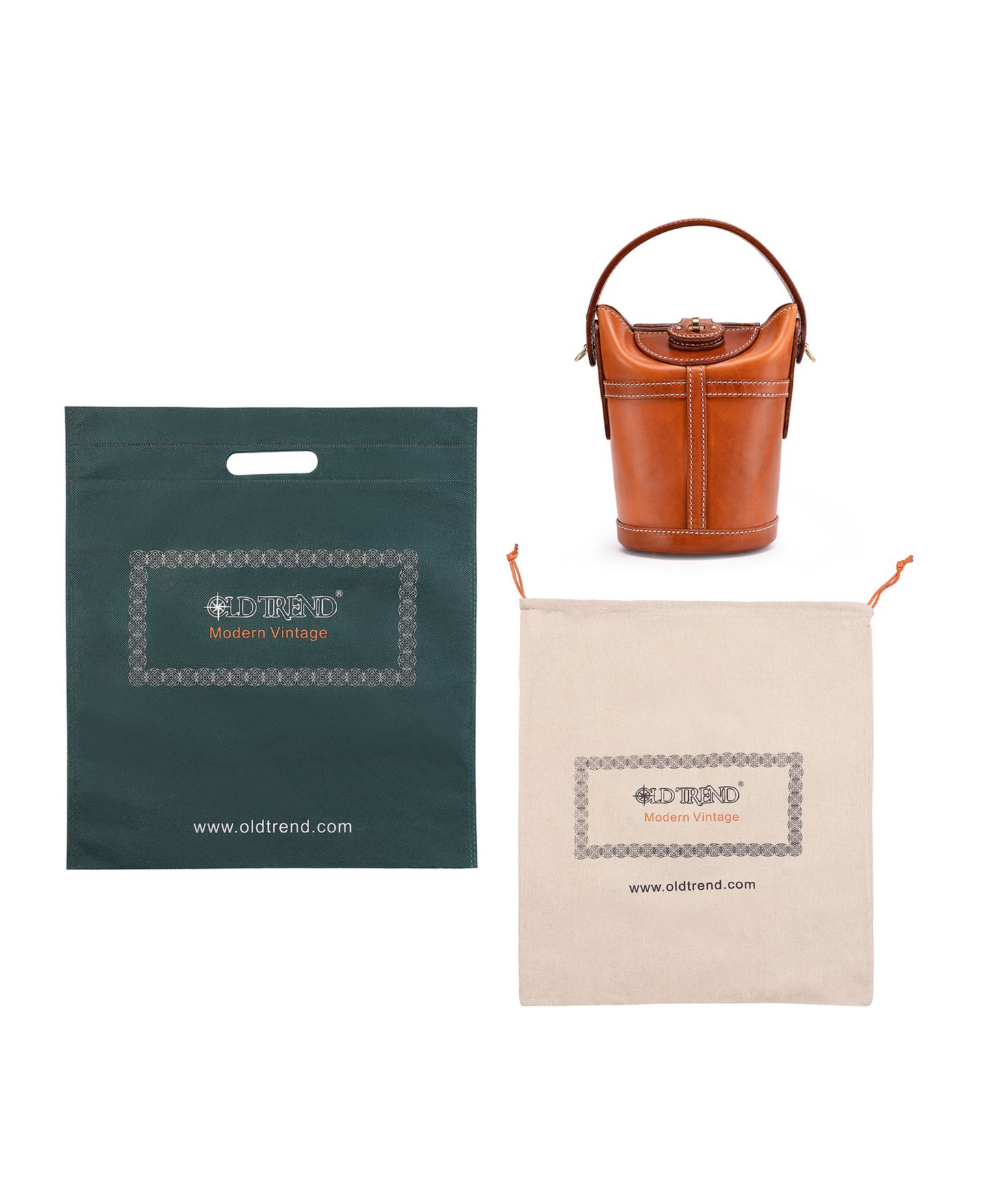 Женская сумка через плечо Old Trend Begonia Vintage Bucket, цвет: Карамельный — фото 13
