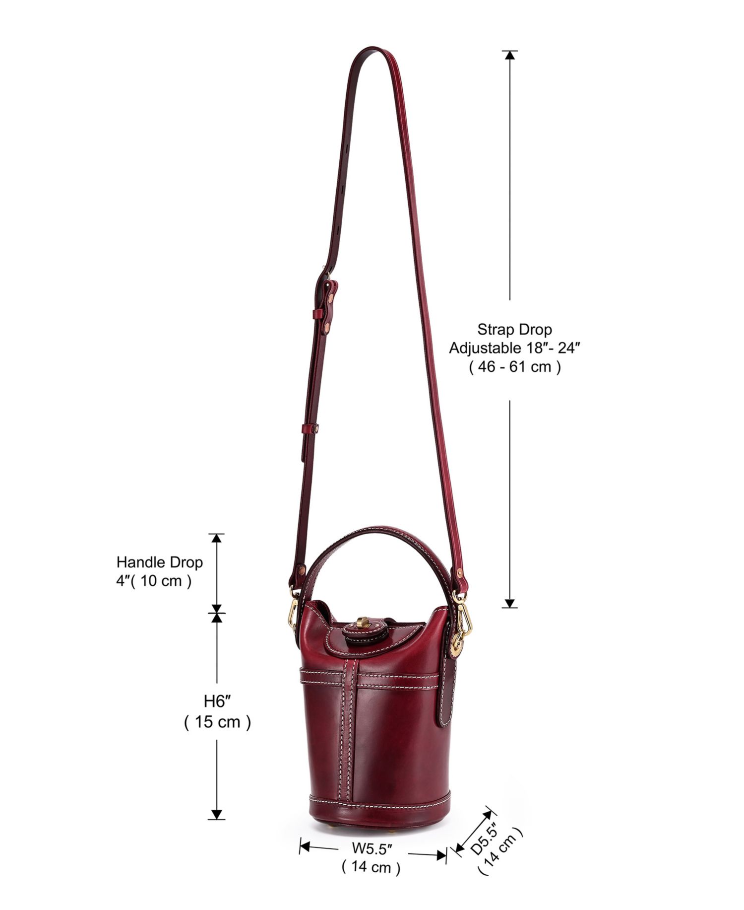 Begonia Vintage Bucket Crossbody Bag