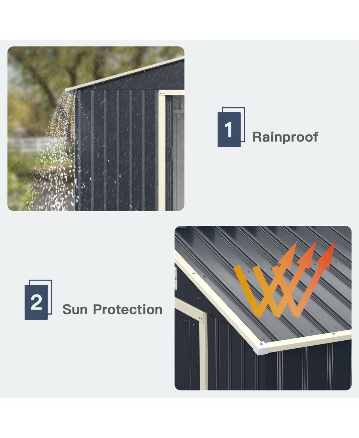 Gouun 9 x 6 Feet Metal Storage Shed for Garden and Tools
