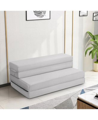 4 Inch Folding Sofa Bed Foam Mattress with Handles-Twin XL