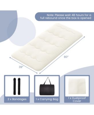 Twin Futon Mattress Floor Sleeping Pad with Washable Cover-Twin Size