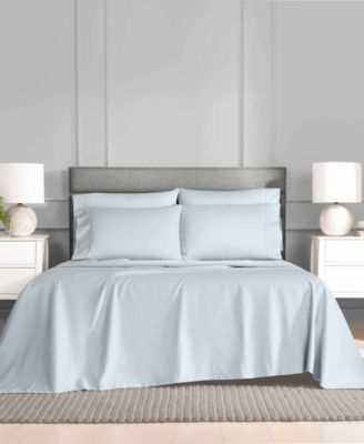 Fairfield Square Collection Brookline 1400 Thread Count 6 Pc. Sheet Set, King, Exclusively At Macy's In White Stripe